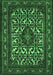 Machine Washable Persian Emerald Green Traditional Area Rugs, wshtr2324emgrn