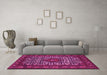 Machine Washable Persian Pink Traditional Rug in a Living Room, wshtr2324pnk