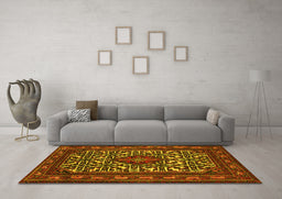Machine Washable Persian Yellow Traditional Rug in a Living Room, wshtr2324yw