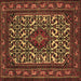 Square Machine Washable Persian Brown Traditional Rug, wshtr2324brn