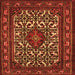 Round Machine Washable Persian Orange Traditional Area Rugs, wshtr2324org