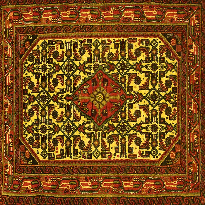 Square Persian Yellow Traditional Rug, tr2324yw