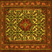 Square Machine Washable Persian Yellow Traditional Rug, wshtr2324yw