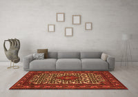 Machine Washable Persian Orange Traditional Rug, wshtr2324org