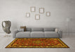 Machine Washable Persian Yellow Traditional Rug in a Living Room, wshtr2325yw