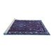 Sideview of Machine Washable Persian Blue Traditional Rug, wshtr2325blu