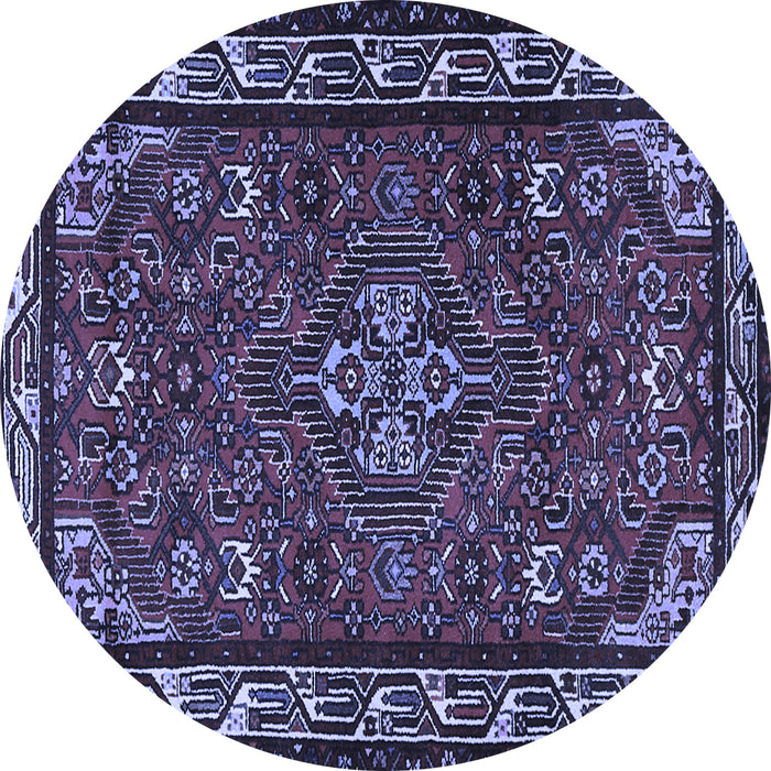 Round Persian Blue Traditional Rug, tr2325blu
