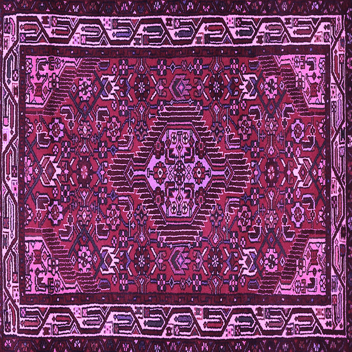 Square Machine Washable Persian Purple Traditional Area Rugs, wshtr2325pur
