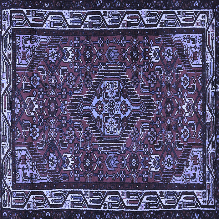 Square Machine Washable Persian Blue Traditional Rug, wshtr2325blu
