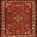 Round Machine Washable Persian Orange Traditional Area Rugs, wshtr2325org