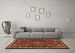 Machine Washable Persian Brown Traditional Rug in a Living Room,, wshtr2325brn