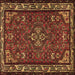 Square Machine Washable Persian Brown Traditional Rug, wshtr2325brn