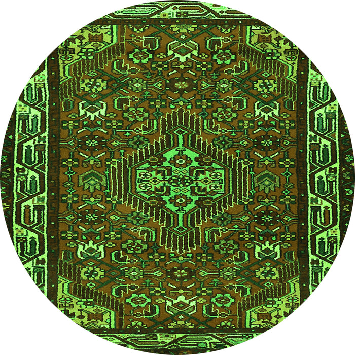 Square Persian Green Traditional Rug, tr2325grn