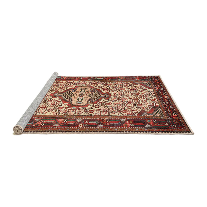 Sideview of Machine Washable Traditional Tomato Red Rug, wshtr2326