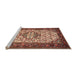 Sideview of Machine Washable Traditional Tomato Red Rug, wshtr2326