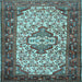 Square Machine Washable Persian Light Blue Traditional Rug, wshtr2326lblu