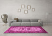 Machine Washable Persian Pink Traditional Rug in a Living Room, wshtr2326pnk