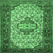 Square Machine Washable Persian Emerald Green Traditional Area Rugs, wshtr2326emgrn