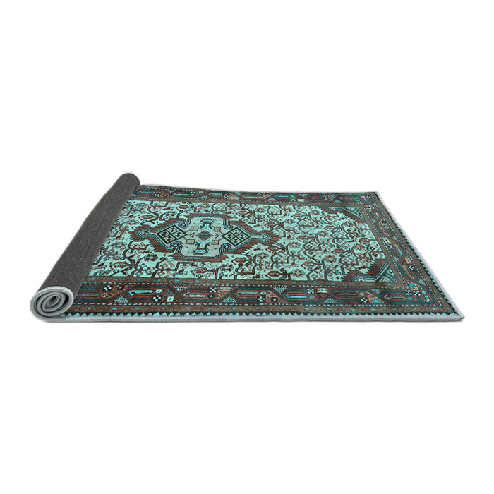 Sideview of Persian Light Blue Traditional Rug, tr2326lblu