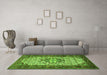 Machine Washable Persian Green Traditional Area Rugs in a Living Room,, wshtr2326grn