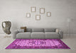 Machine Washable Persian Purple Traditional Area Rugs in a Living Room, wshtr2326pur