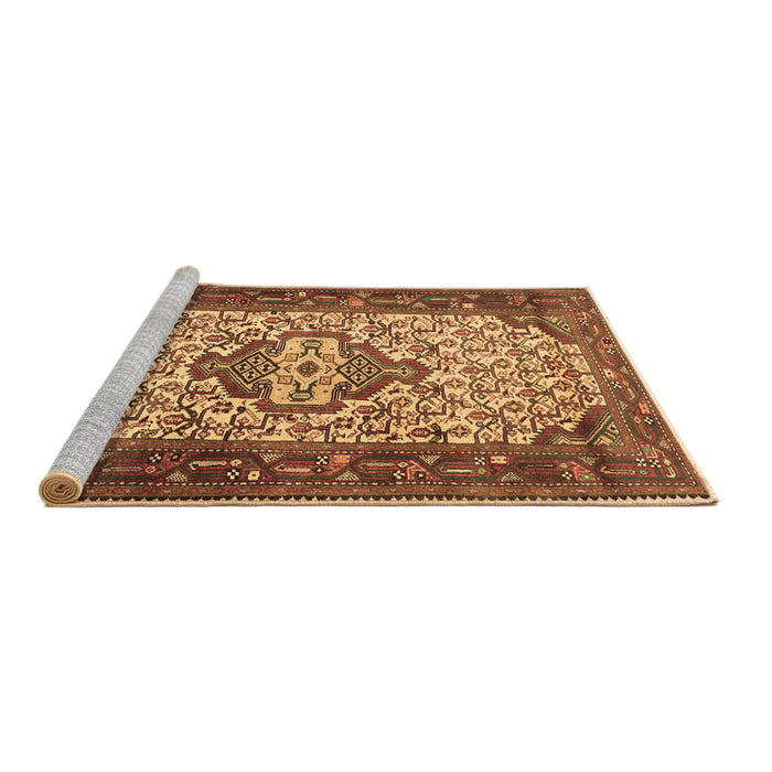 Sideview of Machine Washable Persian Brown Traditional Rug, wshtr2326brn