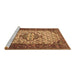 Sideview of Machine Washable Persian Brown Traditional Rug, wshtr2326brn