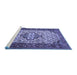 Sideview of Machine Washable Persian Blue Traditional Rug, wshtr2326blu