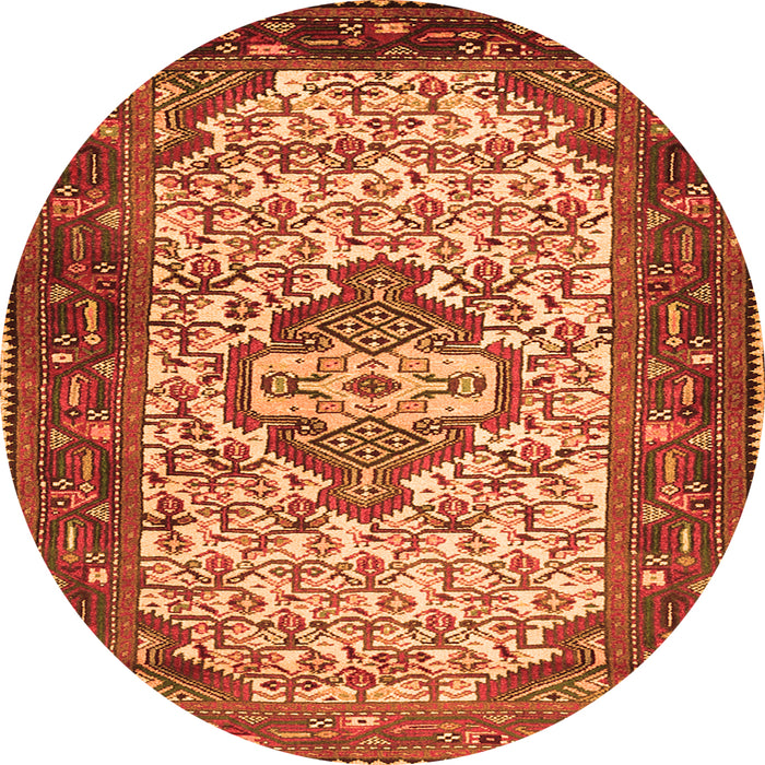Machine Washable Persian Orange Traditional Area Rugs, wshtr2326org