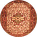 Machine Washable Persian Orange Traditional Area Rugs, wshtr2326org