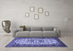 Machine Washable Persian Blue Traditional Rug in a Living Room, wshtr2326blu