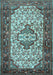 Machine Washable Persian Light Blue Traditional Rug, wshtr2326lblu