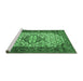 Sideview of Machine Washable Persian Emerald Green Traditional Area Rugs, wshtr2326emgrn