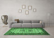 Machine Washable Persian Emerald Green Traditional Area Rugs in a Living Room,, wshtr2326emgrn