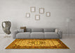 Machine Washable Persian Yellow Traditional Rug in a Living Room, wshtr2326yw