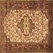 Square Machine Washable Persian Brown Traditional Rug, wshtr2326brn