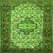 Round Machine Washable Persian Green Traditional Area Rugs, wshtr2326grn