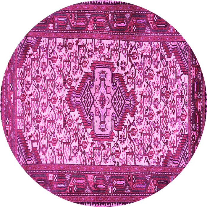 Round Persian Pink Traditional Rug, tr2326pnk