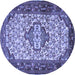 Round Persian Blue Traditional Rug, tr2326blu