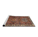 Sideview of Machine Washable Traditional Light Copper Gold Rug, wshtr2327