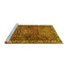 Sideview of Machine Washable Persian Yellow Traditional Rug, wshtr2327yw