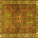 Square Machine Washable Persian Yellow Traditional Rug, wshtr2327yw