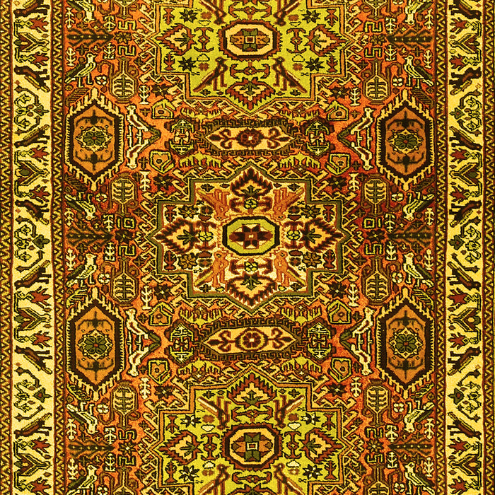 Machine Washable Persian Yellow Traditional Rug, wshtr2327yw