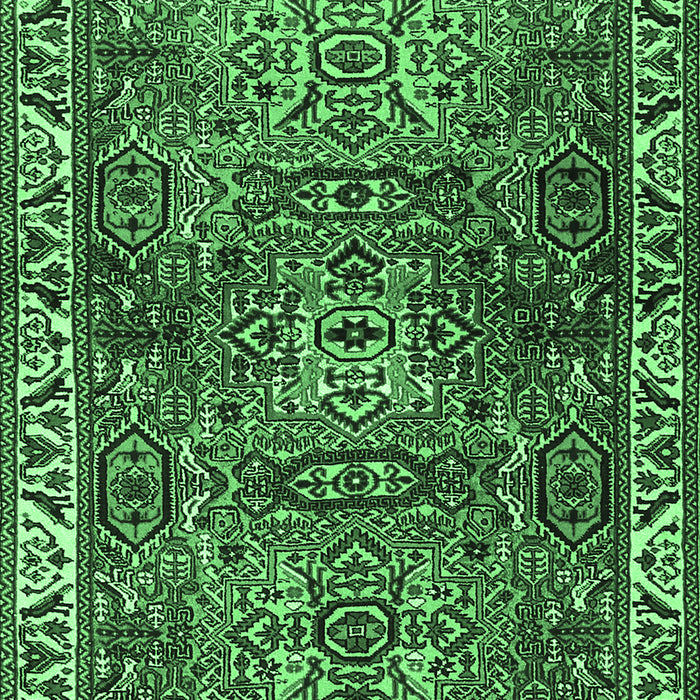 Machine Washable Persian Emerald Green Traditional Area Rugs, wshtr2327emgrn