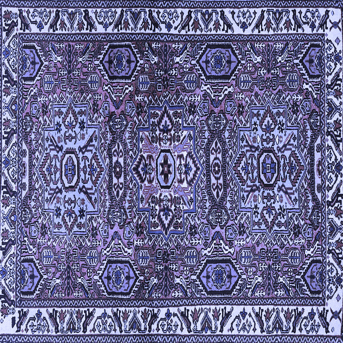Square Machine Washable Persian Blue Traditional Rug, wshtr2327blu