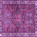 Square Machine Washable Persian Purple Traditional Area Rugs, wshtr2327pur