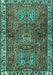 Machine Washable Persian Turquoise Traditional Area Rugs, wshtr2327turq