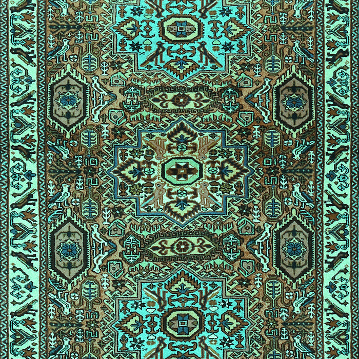Machine Washable Persian Turquoise Traditional Area Rugs, wshtr2327turq