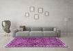 Machine Washable Persian Purple Traditional Area Rugs in a Living Room, wshtr2327pur