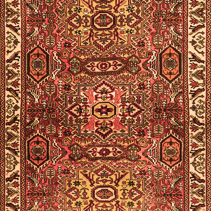 Serging Thickness of Machine Washable Persian Orange Traditional Area Rugs, wshtr2327org